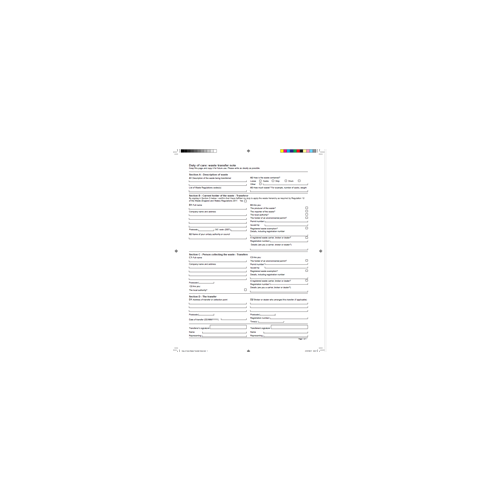 A5 three part NCR waste transfer pads