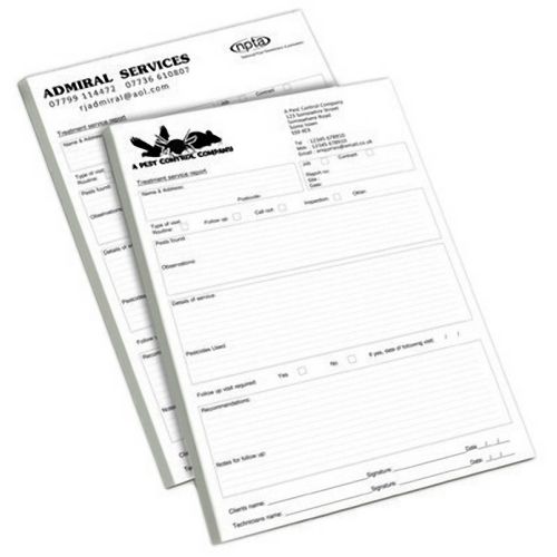 Treatment Service Report Pad (50 sheets)